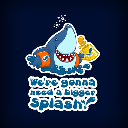 Animal artwork with the title 'Drunk Shark Design for Splashscore!'