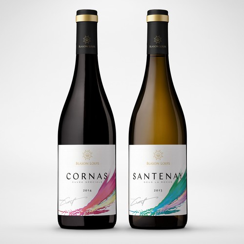Wine bottle design with the title 'Elegant, minimalistic and modern wine label'