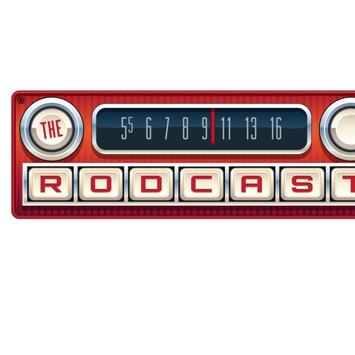 Realistic logo with the title 'New logo wanted for The RodCast'