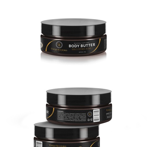 Butter label with the title 'Body Butter Scrub'