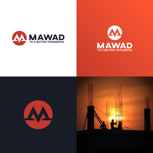 Sunrise logo with the title 'Bold icon for a construction company'