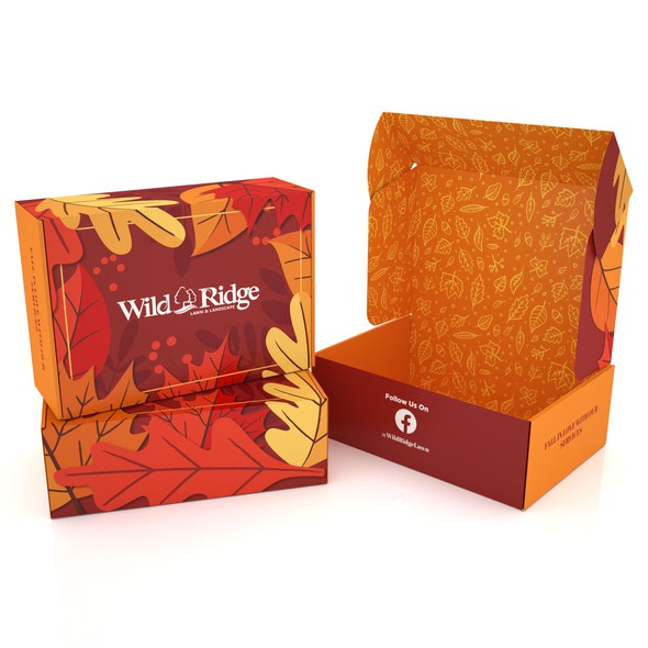 Sophisticated packaging with the title 'MAILER BOX for WILD RIDGE'