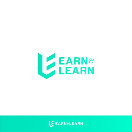 Library logo with the title 'Negative Space Logo for Earn&Learn'