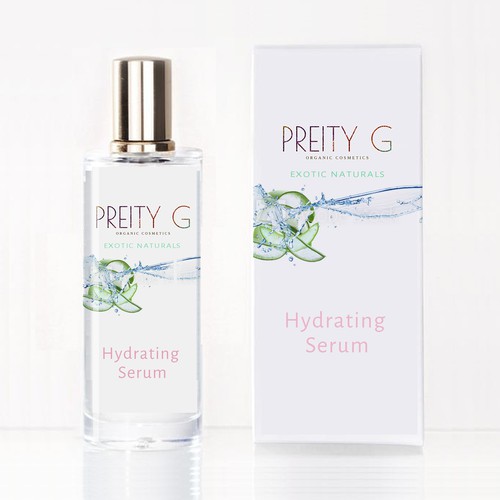 Serum packaging with the title 'The product is a natural formulation of Aloe Vera base using Australian native essential oil'