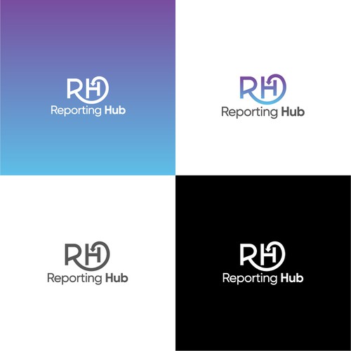 Hub logo with the title 'Letter RH Reporting Hub data process logo'