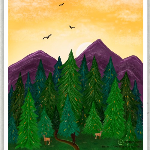 Book illustration artwork with the title 'Nature Poster'