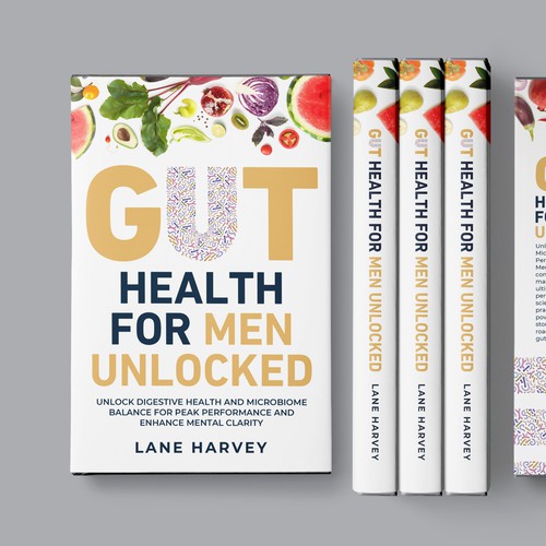 Men design with the title 'GUT HEALTH FOR MEN UNLOCKED'