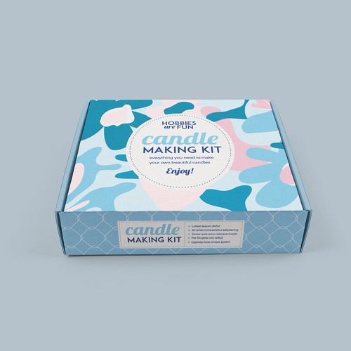 Candle packaging with the title 'modern box  candle making kit '