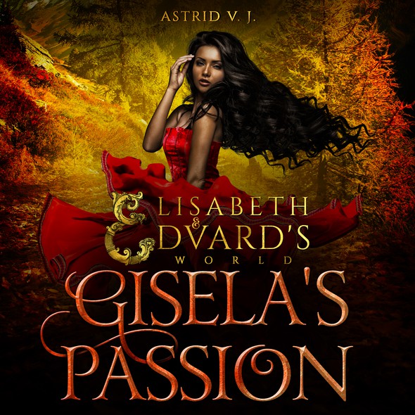 Dancer design with the title '- Gisela's Passion - Romance book cover design'