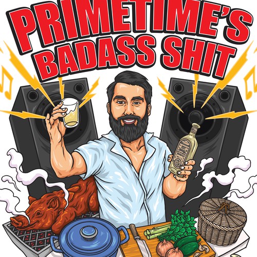 Label artwork with the title 'Primetime's Badass Shit'