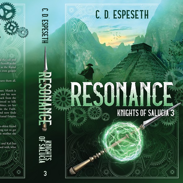 Adventure book cover with the title 'Resonance - Knights of Salucia book 3'