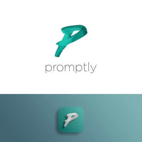 Jade logo with the title 'Logo and App Icon Design for Promptly'