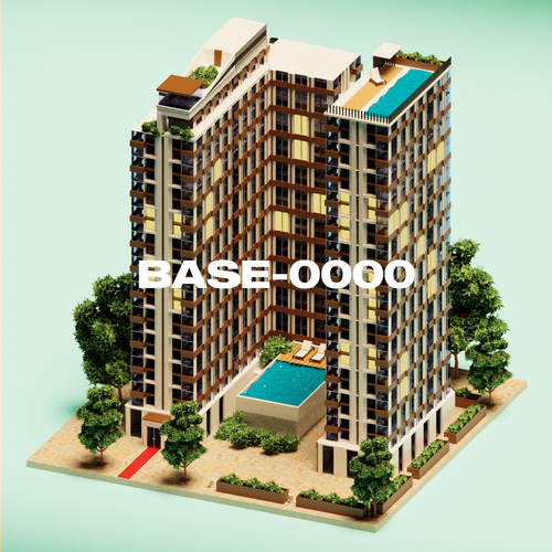 Architecture illustration with the title 'Base NFT Design!'