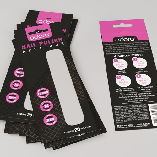 Spot UV design with the title 'Nail Polish Packaging'