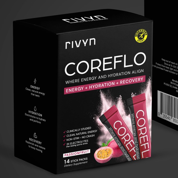Energy drink design with the title 'Supplement packaging design'
