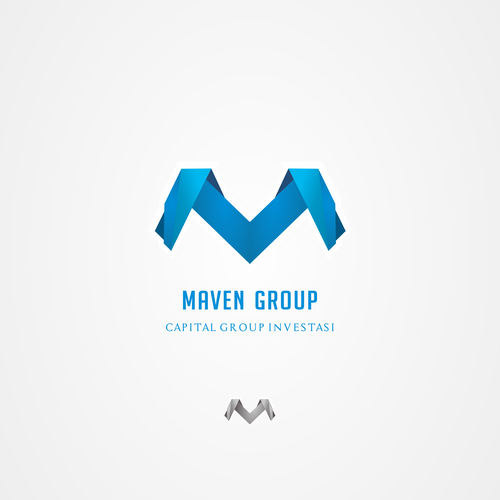 Ribbon logo with the title 'Maven Group Capital Group Investasi'