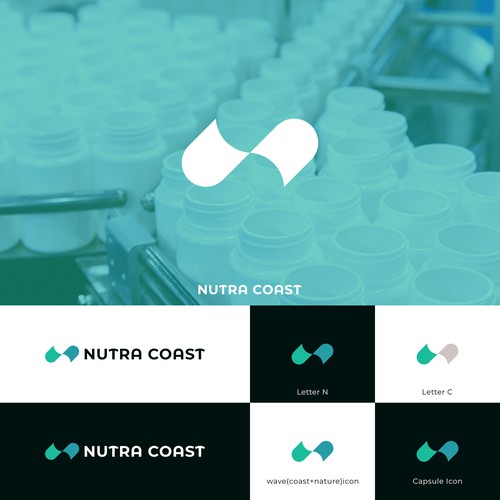 N logo with the title 'meaningful logo for NUTRA COAST'