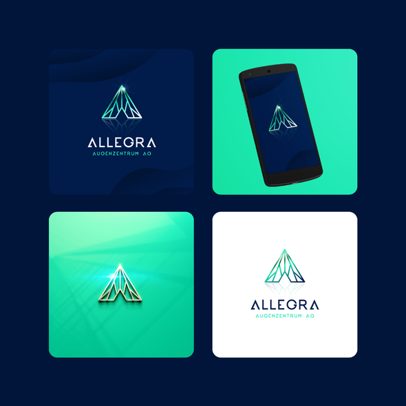 Initial design with the title 'Allegra Logo Design'