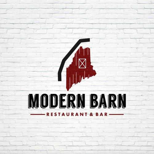 Drop pin logo with the title 'Restaurant Logo in Maine'