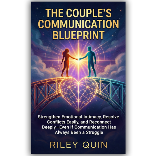 Relationship book cover with the title 'The Couple’s Communication Blueprint – Relationship Self-Help Book Cover'
