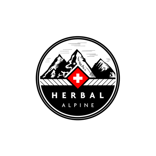 Swiss design with the title 'Herbal Alpine'