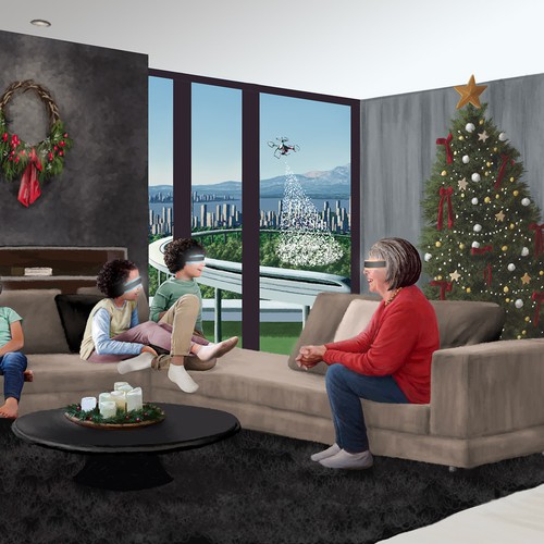 Entertainment artwork with the title 'Illustration for film studio'