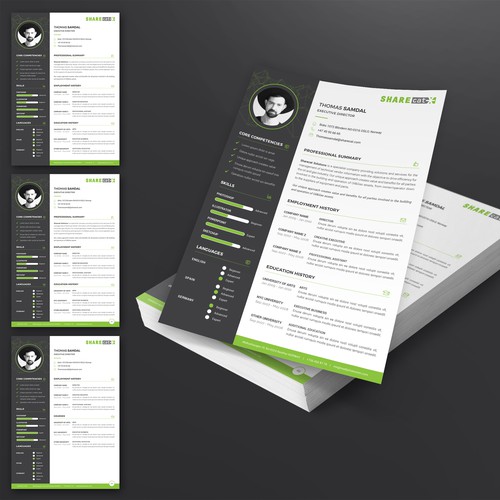 Neat design with the title 'Share Cat Resume Design'