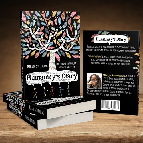 Diary design with the title 'Creative and playful cover for author's first book'