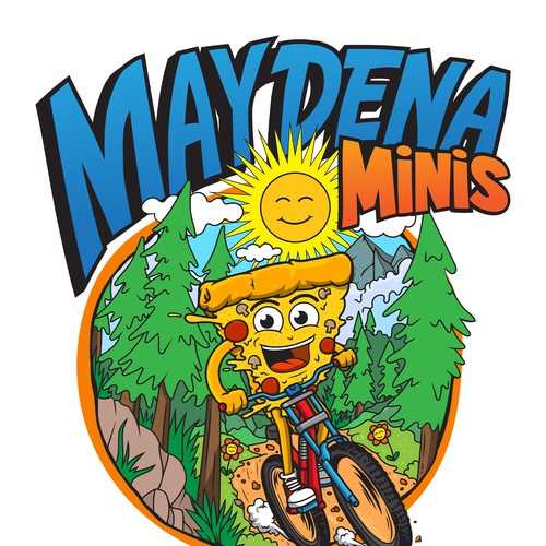 Mountain artwork with the title 'Pizza Bike Mountains '