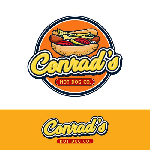 Hot dog design with the title 'Conrad’s Hot Dog Company'