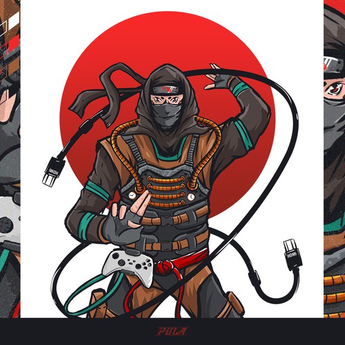 Ninja character for t shirt design 5814171 Vector Art at Vecteezy