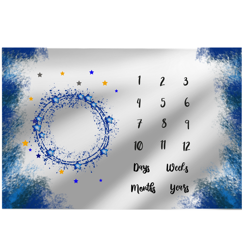 Blanket design with the title 'baby milestone blanket'