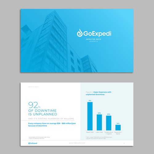 White design with the title 'Light and fresh PPT deck for a technology startup'