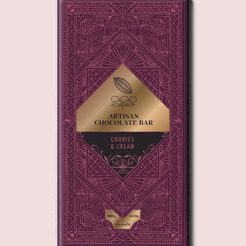 Chocolate bar design with the title 'Chocolate packaging'