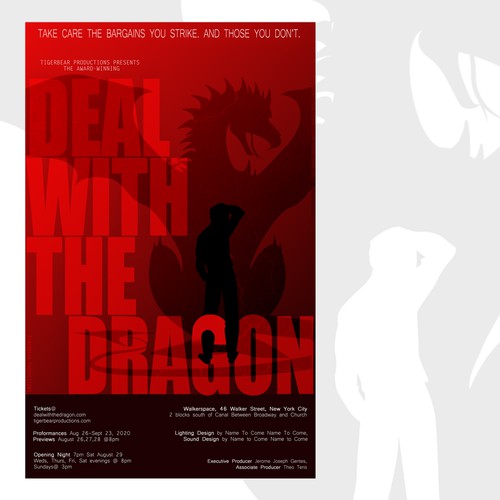 Man artwork with the title 'bold poster concept for one man play'