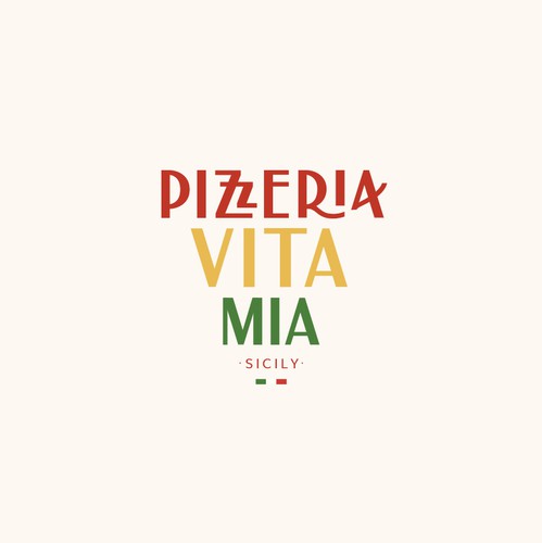 Pizza logo with the title 'Logo concept for pizzeria'