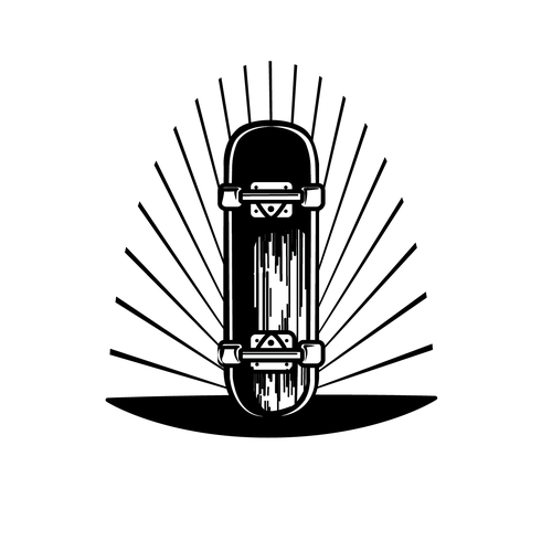 Skateboard illustration with the title 'Concept for Kid's Art Print'