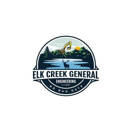 Creek logo with the title 'Bull Elk Creek logo for Construction Company'