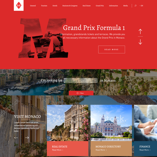 Travel website with the title 'Website for Monaco/ Monte Carlo'