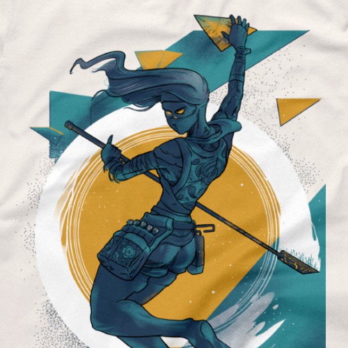 Ninja t-shirt with the title 'Ninja Climbing Tshirt Design'