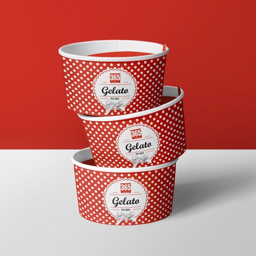 Ice cream label with the title 'Gelato To go cups designs'