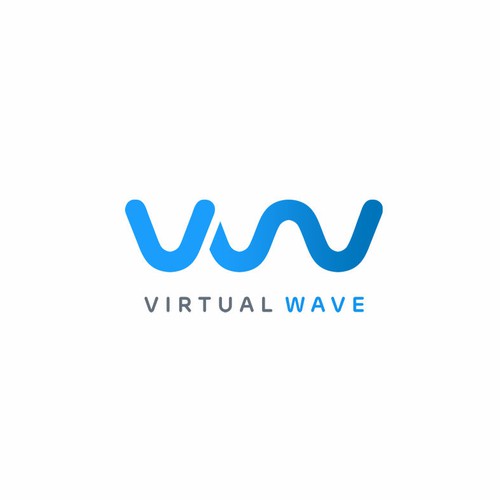 Virtual logo with the title 'Virtual Wave - Digital marketing for lifestyle nrands'
