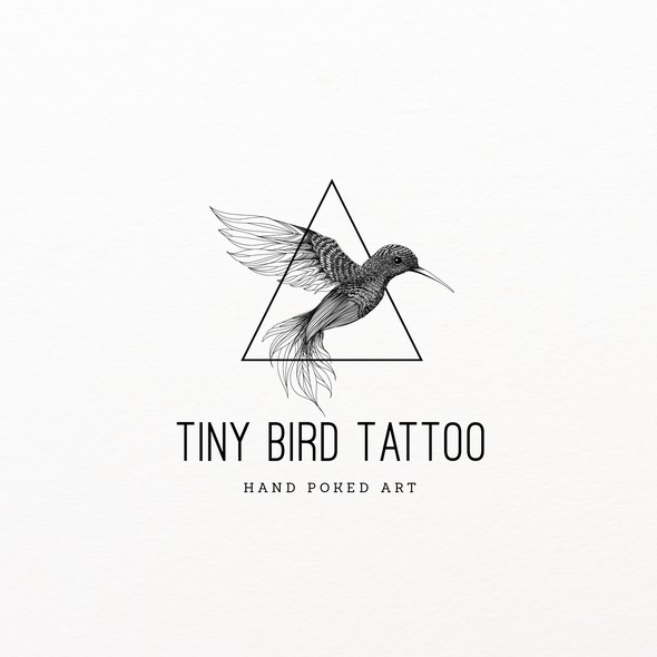 Realistic design with the title 'Humming bird illustration for Tiny Bird Tattoo'