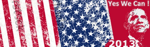 Political campaign design with the title 'Women's Chiffon Scarves Graphic Design with Obama and American Flag '