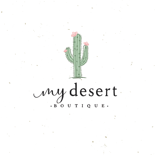 Delicate design with the title 'my desert boutique'