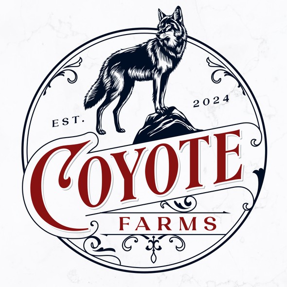 Coyote logo with the title 'Coyote Farms'