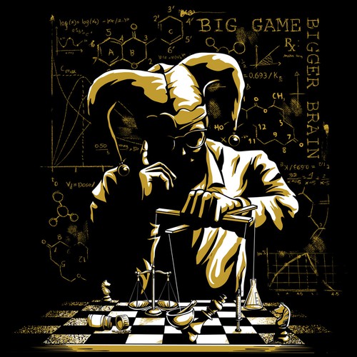 Chalkboard design with the title 'Big Game, Bigger Brain'