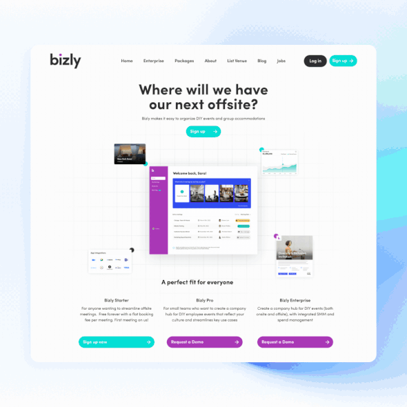 Figma design with the title 'Landing page top header'