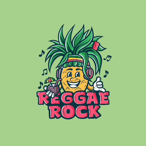 Reggae design with the title 'Reggae Pineapple'