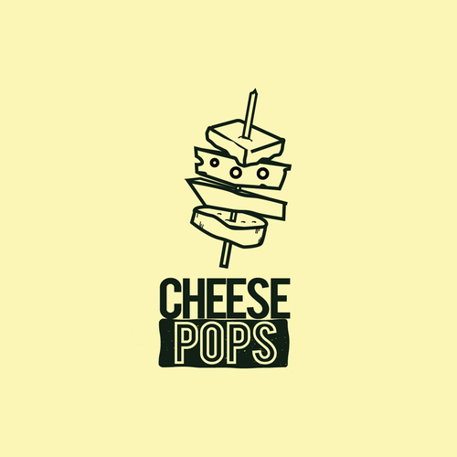 Pop art logo with the title 'cheese pops  logo Brockling based'
